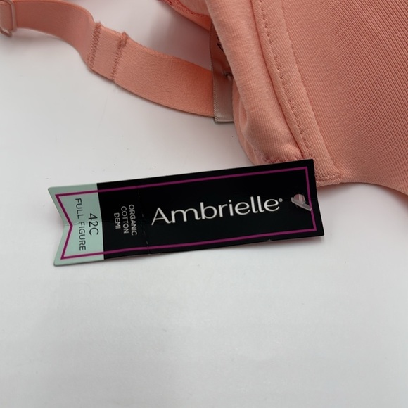 NWT Ambrielle Peach Pearl Organic Cotton Bra Size 42C Full Figure - Picture 9 of 11